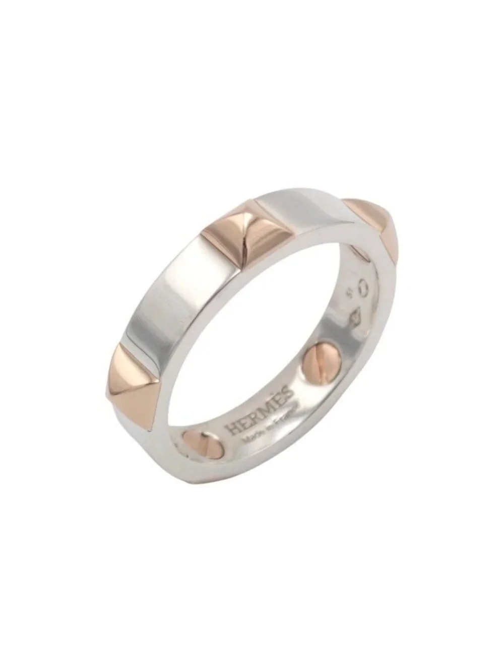 Hermes Crew Doe B Ring Included 18k Pink Gold 925 Sterling Silver